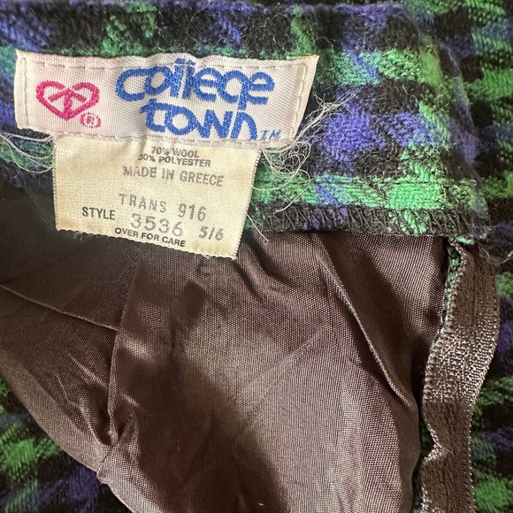 Vintage Plaid Pencil Skirt in Blue & Green - Picture 6 of 6